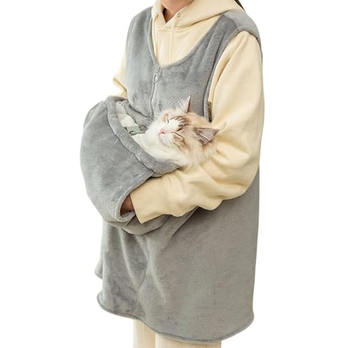 - Katzen-Apron-Halter, Haustier-Tragetasche, Samt-Katzentasche, bequemer Pinafore Stil Pet Carrier mit Fronttaschen-Design für Hände- Aufbewahrung von Katzen, Puppies und kleine Haustiere von Générique