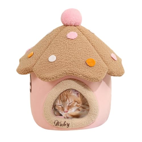 Katzenbett, Kitten Bed, Mushroom Cat Beds, Cozy Cat Nest, Cozy Mushroom-Shaped Cat Beds Cave mit waschbarem Kissen für Katzen und Puppies, warmes und weiches Haustiernest von Générique