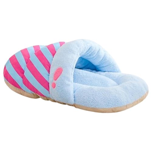 Katzenbett, Plüsch, Winter, Slipper, Katzennest für gemütlichen Komfort, halb geschlossenes Design für Hunde, Katzen, Kaninchen und kleine Tiere, ideal zum Schlafen für drinnen von Générique