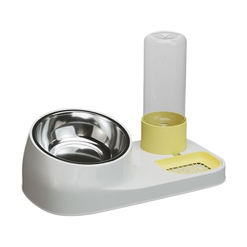 Katzenfutterspender Haustiere Wasserspender Edelstahl Snackschale Rutschfester Trockenfutter und Wasserspender für Katzen Hunde Welpen Haustierbedarf 30.0 cmx17.0 cmx21.0 cm von Générique