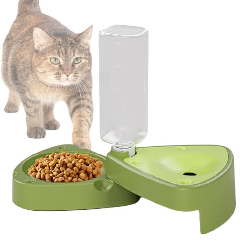 Katzenschüssel mit Wasserflasche, Wasserflasche, Trinkschale, keine Spritzwasserflasche, Katzenfutter, keine Spill Wasserschale für Katzen, Haustier-Wasserflasche und Schüssel, Reisewasserflasche für von Générique