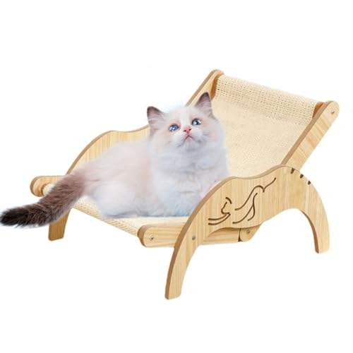 Katzenstuhl aus Sisal, Stuhl aus Sisal für Katzen, erhöhtes Bett für Kätzchen, Liegestuhl für Katzen – Stuhl-Hängematte für Katzen, Kratzbaum verstellbar in 3 Höhen, erhöhtes Bett für Kätzchen von Générique