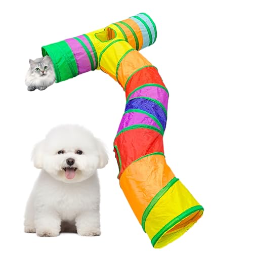 Katzentunnel | Katzentunnel mit integriertem Ball – Indoor-Spiel für Haustiere | interaktives Haus mit Beobachtungsloch – buntes Zubehör für kleine Rassen Katzentunnel | Katzentunnel mit integriertem Ball – Indoor-Spiel für Haustiere | interaktives Haus mit Beobachtungsloch – buntes Zubehör für kleine Rassen von Générique