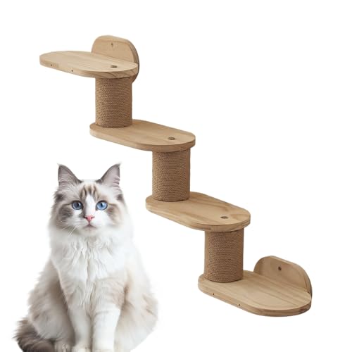 Katzenwand – Regale zur Wandmontage für Katzen, schwimmende Leiter aus Holz, Kratzbrett, Spielplatz, Innenbereich, für Fensterbank, Decke, Bücherregal Katzenwand – Regale zur Wandmontage für Katzen, schwimmende Leiter aus Holz, Kratzbrett, Spielplatz, Innenbereich, für Fensterbank, Decke, Bücherregal von Générique