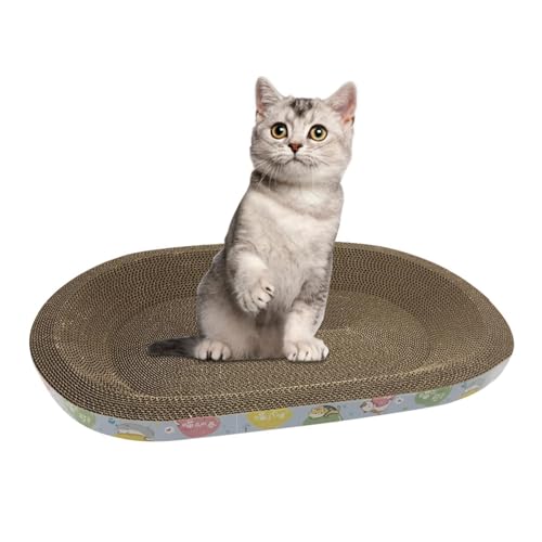 Kratzbaum für Katzen aus Karton | Notizblock, oval, gewellt, 2 in 1, dickes Katzenbett, langlebiges Katzenspielzeug, kratzfestes Spielzeug für Katzen, Kätzchen, Schutzmöbel von Générique