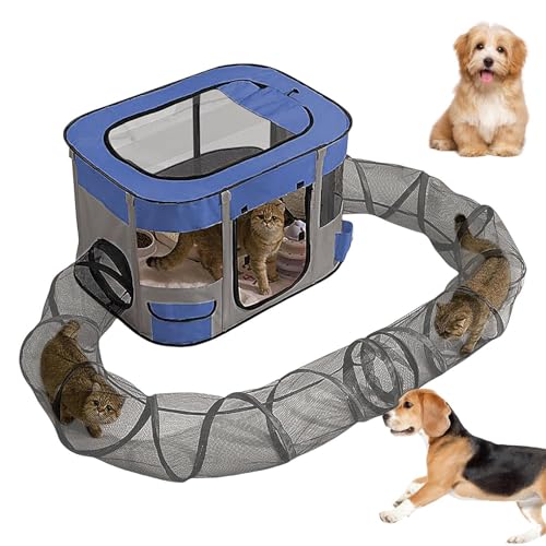 Lautsprecher für draußen mit Tunnel für Katzen | Tragbares Tunnelzelt für Kleintiere – Freigehege schnelle Installation Unterhaltung Balkon Garten Terrasse Lautsprecher für draußen mit Tunnel für Katzen | Tragbares Tunnelzelt für Kleintiere – Freigehege schnelle Installation Unterhaltung Balkon Garten Terrasse von Générique