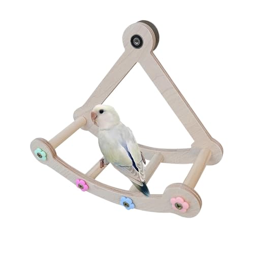 Pet Bird Swing, Rotating Safe Wooden Natural Hammock, Fun Bird Swing Toy, Ideal für Papageienkäfig, perfekt für Cockatiel, Sittiche, Parakeet, Förderung der Übung für Vögel von Générique