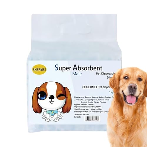 Pet Diapers for Dogs, Leak-Proof Dog Diapers, Absorbent Dog Diapers, Dog Diapers Pants, Pee Diapers for Dogs, Dog Travel Diapers, Dog Period Diapers, Wiederverwendbare Haustierwindeln, Dog Diapers für von Générique