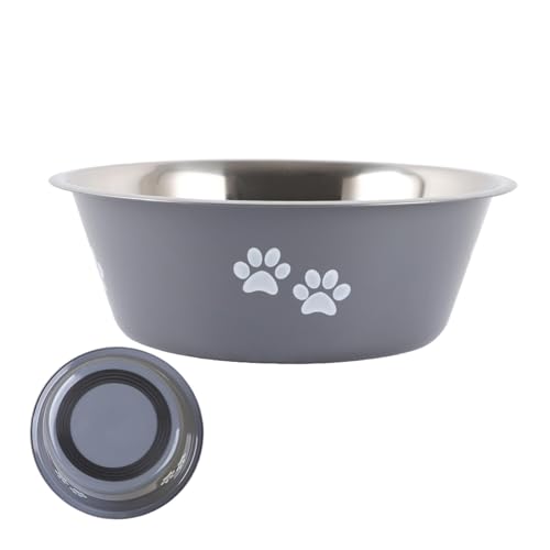 Pet Food Bowl, Edelstahl, große Futterschale, hohe Kapazität, Futternapf, Futterschale, für den Innenbereich, Katzenfutter, rutschfeste Haustierschüssel, leicht zu reinigen, Metallschale für Haustiere von Générique