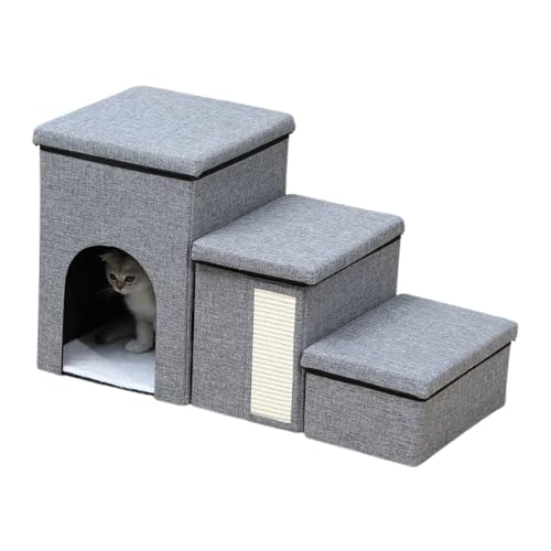 Pet Ladder Storage Box, Dog Stairs Storage, Cat Stairs Storage Box, Soft Storage Organizer, Vielseitiger stabiler Hund Stairs und Aufbewahrung, Organizer Soft Pet Ladder für Haustiere von Générique