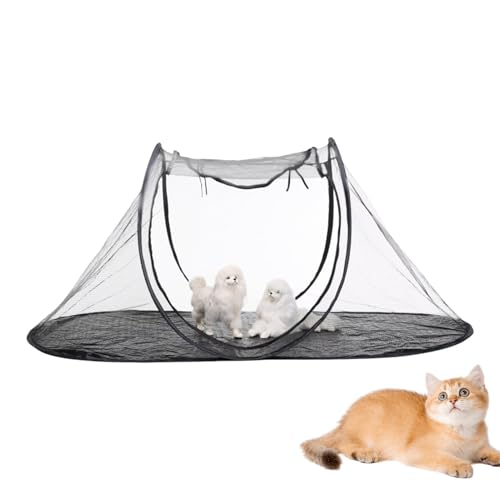 Pet Playpen Cats, Outdoor Foldable Pet Trainer, 47,24 x 24,8 x 19,69 Zoll, Breathable Travel Puppy Zelt, Tragbares Kitten Kennel Crate, sicherer Verschluss für kleine Tiere (mehrfarbig) von Générique