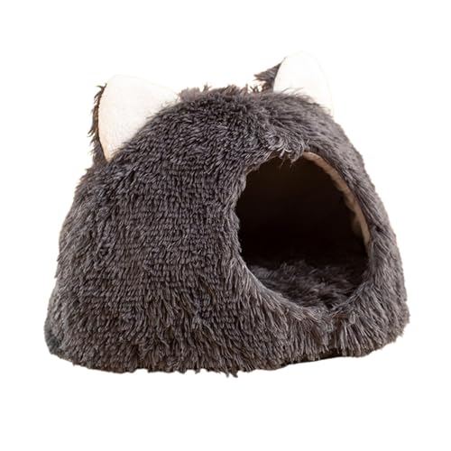 Plush Cat Cave Bed, Warmes Pet Puppy Nesting House, Cat Sleeping Bed Semi-Enclosed, Cute Indoor Cats Beds, Pet Nest Bed for Katzen und Hunde, halbgeschlossenes Katzenbett, Warmes Puppy Nest Bett für von Générique