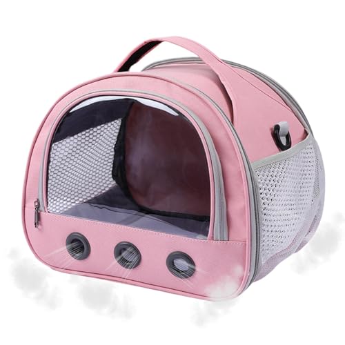 Portable Bag Small Animal, Multifunctional Guinea Carrier, ca. 22 x 19 x 18 cm Size, Transparent Window Handbags for Guinea, Bunny, Material Oxford Cloth and PVC von Générique