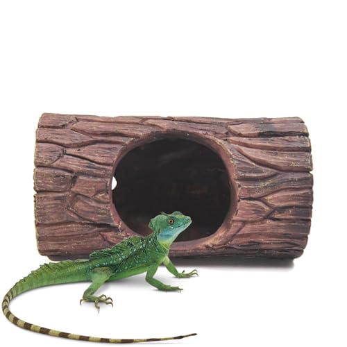 Reptile Tree Hide, Resin Lizard Sleeping Cave 5,59 x 3,35 Zoll Realistic Hollow Log Habitat Shelter, Waterproof Tanker Zubehör, Terrarium Log Hides für Tank Zubehör von Générique