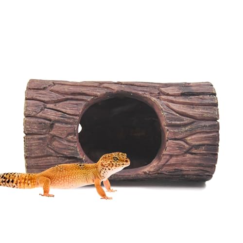 Reptile Tree Hide – Resin Lizard Sleeping Cave, Hollow Simulation Log Hide, Waterproof Habitat Shelter Decor, Realistic Tank Zubehör für Reptilien und Amphibiane, Harz Reptile Tree Hide von Générique