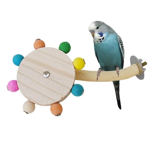 Rotierende Sitzstange für Vögel, Spielzeug für Papageienfüße, Sitzstange für Vögel und Wellensittiche, lustiges rotierendes Spielzeug aus Holz, Käfigzubehör aus Naturholz, freistehendes von Générique