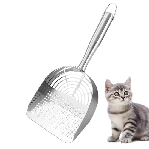 Scoop Bettwäsche aus Metall, Landschaft | Cat Litter Box Scooper aus Edelstahl | ergonomische Führung für Kies, Sandsieb von Générique