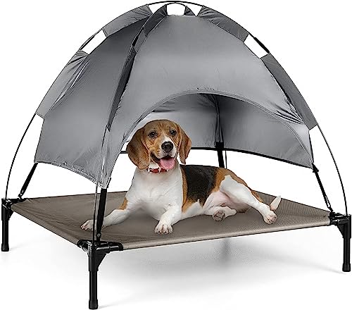 Shade Pet Hundezelt mit wasserdichtem Oxford-Gewebe – Hundebett, tragbar und faltbar, für Camping und Outdoor-Aktivitäten (XL, grau) von Générique