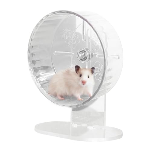 Silent Hamster Wheel, transparent, Laufspinner, verstellbar, Height Training, Sturdy & Smooth Motion, ideal für Hamster, Gerbils, Hedgehogs & kleine Haustiere, 7,09 Zoll von Générique