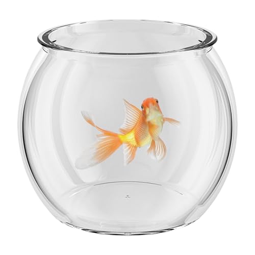 Small Fish Tank, Clear Betta Fish Aquarium, Compact Aquatic Habitat, 15,9 x 14,7 cm, Stylish Desktop Display, tragbar, einfache Wartung für Home Offices, Dekoration von Générique