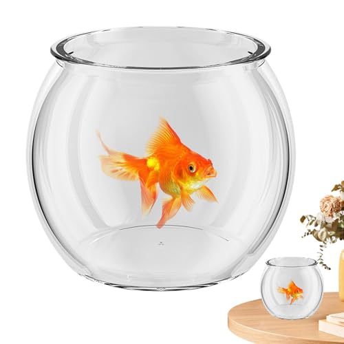 Small Fish Tank, Clear Betta Fish Aquarium, Compact Aquatic Habitat, 15,9 x 14,7 cm, Stylish Desktop Display, tragbar, einfache Wartung für Home Offices, Dekoration von Générique