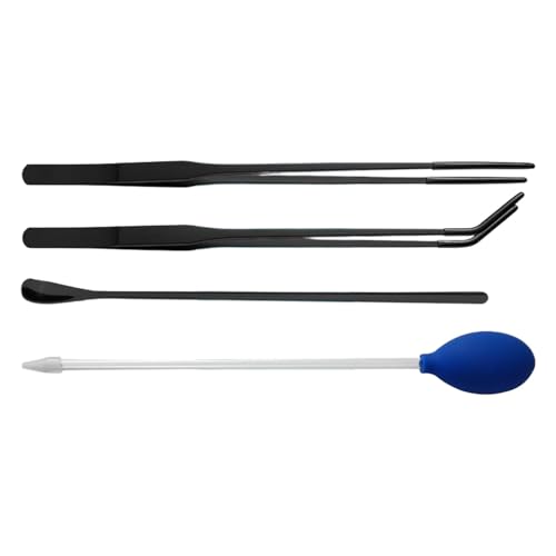 Terrarium Aquarium Tools, Präzisions-Gummi-Tweezer, bequeme, rutschfeste Grifffeder, Reptile Care Zubehör für Gecko, Lizard, Bearded Dragon, 25,6 x 1,9 x 0,39 cm von Générique