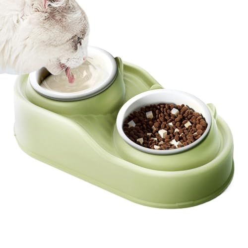 Tilted Cat Food Bowls, 15 Degree Tilted Pet Bowls, Raised Pet Puppy Dishes, Anti Vomiting Dog Bowls, Double Pet Bowls for Dogs, Ceramic Double Pet Bowls, Raised Feeding Bowls for Cats, von Générique