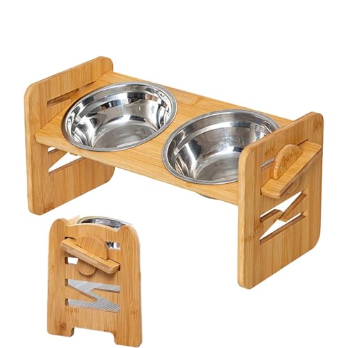 Tilted Pet Bowls, Erhöhte Haustierfeeder, rutschfestes Haustierfeeder, doppelte Haustierschüsseln, Tilted Raised Pet Feeding Station Non-Slip Double Bowls Dog Food and Water Feeder für Hunde von Générique