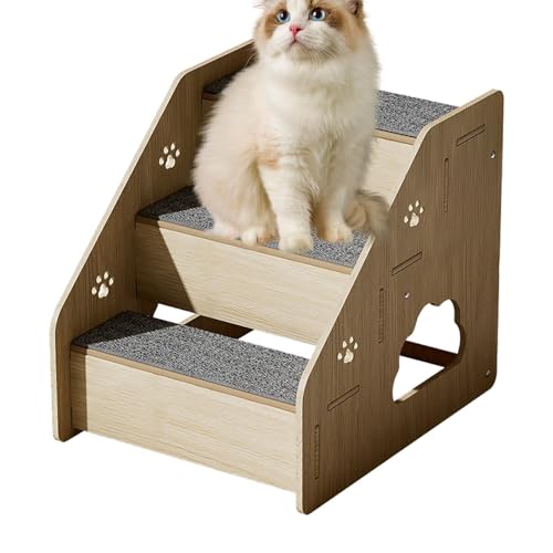 Tragbare Hunde Stairs Steps, Wood Pet Stairs, Sturdy Dog Couch Stairs, Wooden Dog Stairs, Pet Stairs for Old Dogs, Small non-slip Lightweight Easy Dog Stairs Dog Stairs for Small Dogs von Générique