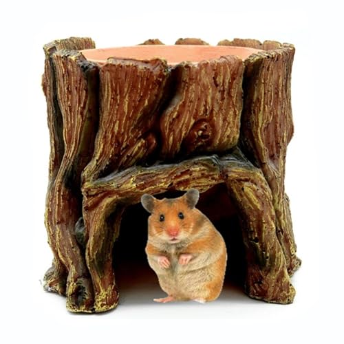 Tree Trunk Hide, Small Reptile Shelter, Aquarium Accessories Hide, Reptile Resin Shelter, Naturalistic Tree Trunk Reptile Hide with Food Tray Resin Shelter for Snakes, Lizards and Geckos von Générique