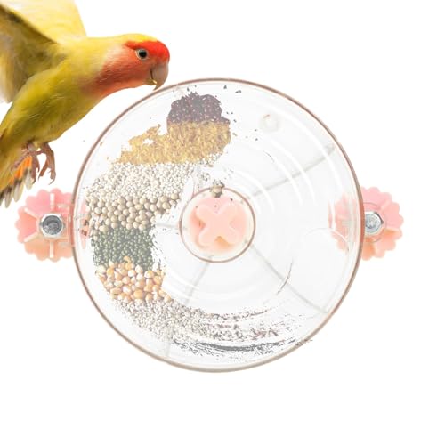 Vogelfeeder-Schwimmrad, rotierendes Spielzeug für Vögel, interaktives Kauen & Foraging Aktivität, langlebig & Pet-Safe-Design, perfekt für Parrots, Budgies, Cockatiel & Conures 4,69 x 4,69 x 1,57 Zoll von Générique