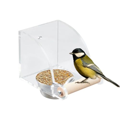 Vogelfutterspender für den Innenbereich, transparent, Vogelkäfig, Futterschale mit interaktivem Bohrspielzeug, Feeding Dish Cups für Cockatiel, Finch, Lovebirds, Squirrel von Générique