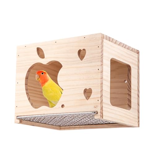 Vogelhaus | Aufzuchtbox aus Holz für Vögel | kleines Vogelhaus aus Naturholz | Aufzuchtbox für kleine Vögel hergestellt | perfekte Nistlösung 10,24 x 7,87 x 6,5 von Générique