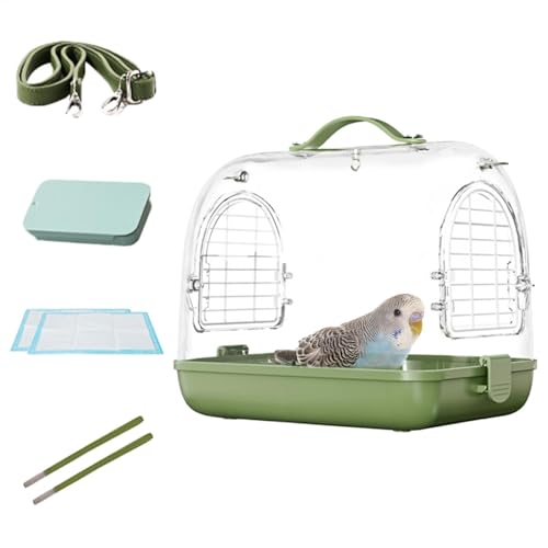 Vogelkäfig, tragbar, transparent, abnehmbarer atmungsaktiver Transportbeutel, leichtes Reise-Käfig, sicheres belüftetes Design für Cockatiel, Conure, Parakeet, Lovebird von Générique