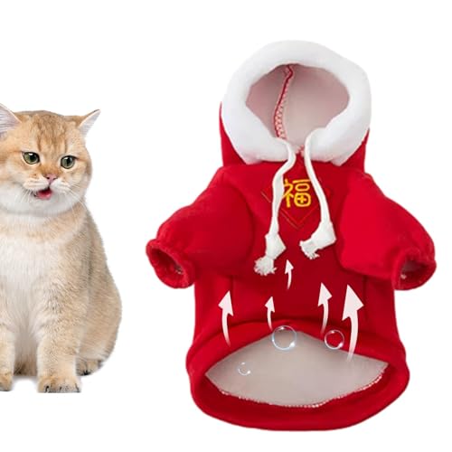 Warme Kleidung für Katzen – warmes Kapuzen-Sweatshirt für Haustiere, Winterpullover für Hunde | Pullover für Welpen bei kaltem Wetter, Winter-Sweatshirt für Welpen, Sweatshirt mit Kapuze Weather von Générique