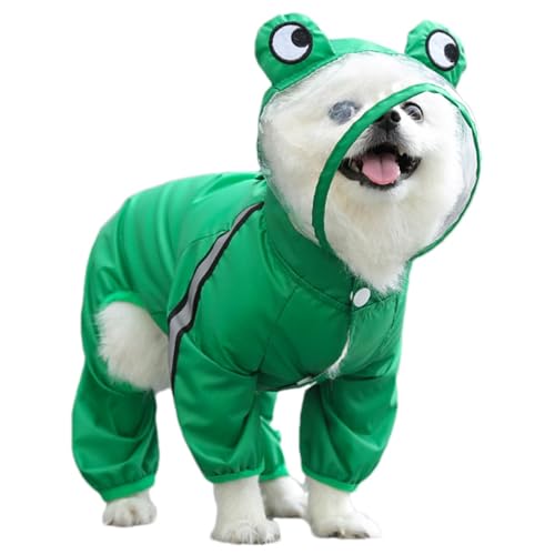 Wasserdichter Frosch für Hunde, wasserdicht, Frosch für Hunde | Regenmantel für Welpen | Reflektierender Regenmantel für Hunde, wasserdichte Hundejacke mit Kapuze von Générique