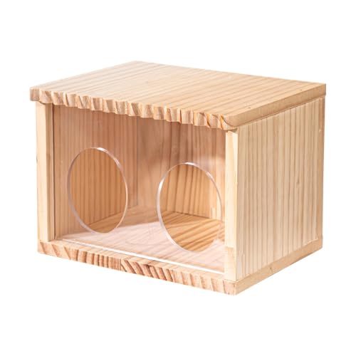 Wooden Gerbil House | Safe & Cozy Hamster | Creative Chinchilla für kleine Haustiere | Perfekt für Käfig, Terrarium, Gold Habitat Hideaway von Générique