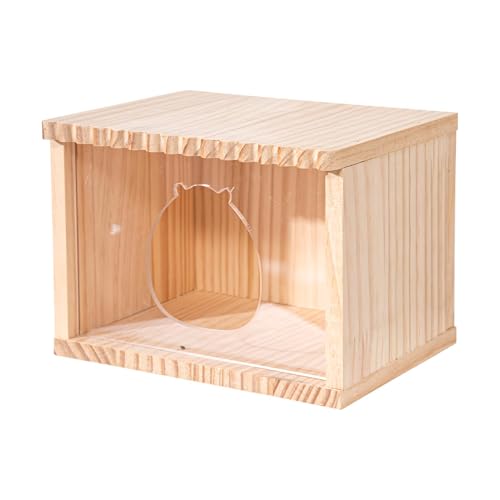 Wooden Gerbil House | & Cozy Hamster | Creative Chinchilla für kleine Haustiere | Perfekt für Käfig, Terrarium, Gold Habitat Hideaway von Générique