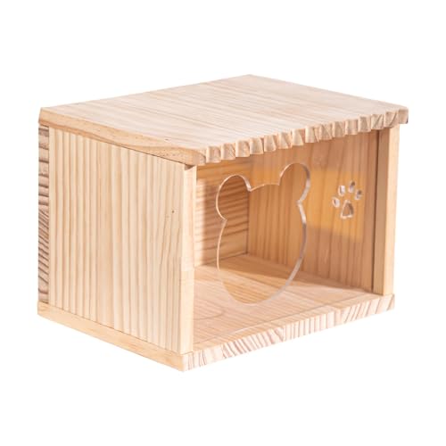 Wooden Gerbil House | & Cozy Hamster | Creative Chinchilla für kleine Haustiere | Perfekt für Käfig, Terrarium, Gold Habitat Hideaway von Générique