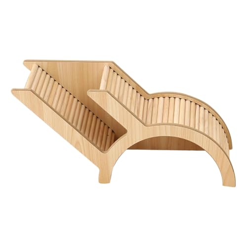 Wooden Hamster Hideouts, Playground Burrow Tunnel, Climbing Ladder mit natürlichem Holz-Finish, lustiges Trainingszentrum, 30 x 13 x 5,71 cm für Gerbils, Hedgehogs, kleine Pets von Générique