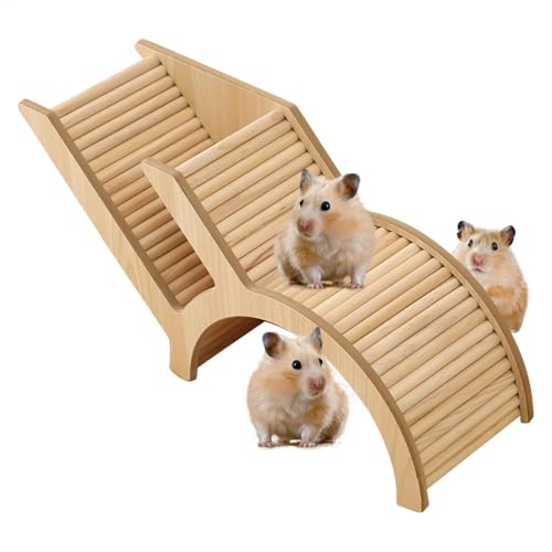 Wooden Hamster Hideouts, Playground Burrow Tunnel Ladder, Small Animal Playpen for Pets, Gerbils, Hedgehogs, Natural Wooden Cage Accessories for fun and exercise, 30 x 12 x 13 x 5,71 Zoll von Générique