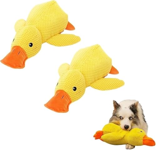 1/2/3 Stuck Antistress Ente Hund,Antistress Ente,Gelb Quietschspielzeug InteraktivesSpielzeug für Hunde, Plüsch Kauspielzeug Für Hund ruhig und ausgeglichen Antistress Ente (32CM+45CM) von Generisch