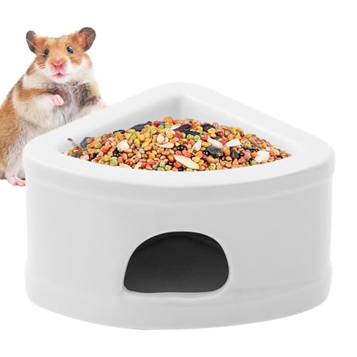 1/2 Hamster – halbgeschlossene Hamsterhöhle für kleine Haustiere, multifunktionales Lebensraumbett, Lemmings, Hamsterhaus, geeignet für kleine Haustiere, Futternapf, zufällige Farbe, 13 x 17 x 19 cm von Generisch