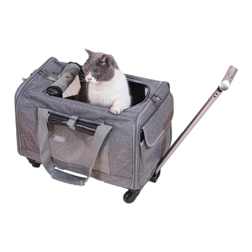 1/2 Hundetasche – Tragetasche für kleine Hunde und Katzen mit Rädern, von Fluggesellschaften zugelassener Tragetasche, Outdoor-Trolley, Katzentasche, tragbare Hundetragetasche, von Fluggesellschaften von Generisch