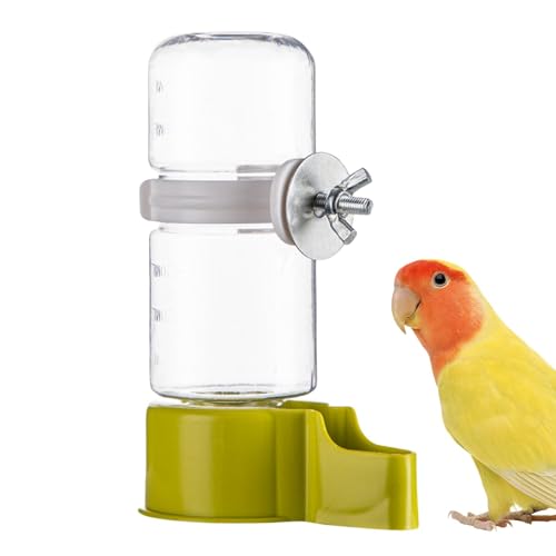 1/2 Vogel-Wasserspender – Automatischer Papageien-Wasserspender, Vogelwasserflasche, kein Durcheinander, Vogelfutterstation, Wasserspender-Set, Vogeltränke, Schüssel für Papageien, Wellensittiche, von Generisch