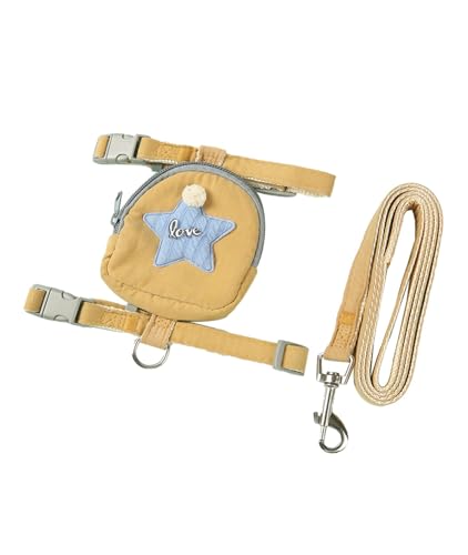 1 Set gelber Rucksack Stern Katzenleine Verstellbarer Brustgurt Hundeleine Kleine Hundeleine (M) von Generisch