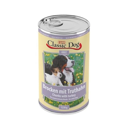 12 Dosen Classic Dog Brocken je 1230 g (mit Truthahn) von Generisch