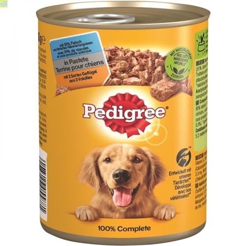 12 x Pedigree Dose Adult 3 Sorten Geflügel 400g von Generisch