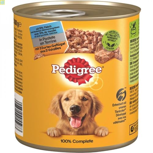 12 x Pedigree Dose Adult 3 Sorten Geflügel 800g von Generisch