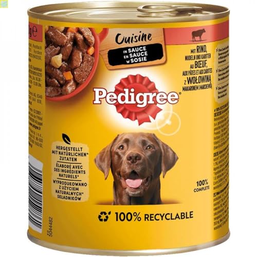 12 x Pedigree Dose Cuisine in Sauce Rind, Nudeln & Karotten 800g von Generisch